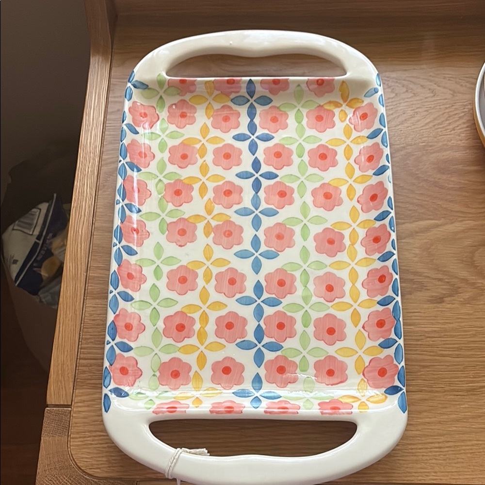 Floral Patterned Serving Tray